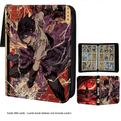 Naruto Card Binder 4/9 Pocket Trading Card Holder Anime Card Binder with 50 Inner Pages Zipper Holder Up To 900 Cards
