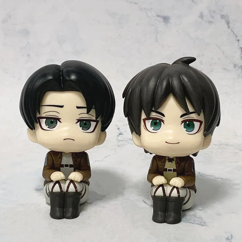 1-2pcs Attack on Titan Figure Eren Jaeger & Captain Levi PVC Figure Action Model Collectible Figure Toys Decorative Ornaments