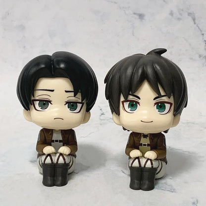 1-2pcs Attack on Titan Figure Eren Jaeger & Captain Levi PVC Figure Action Model Collectible Figure Toys Decorative Ornaments