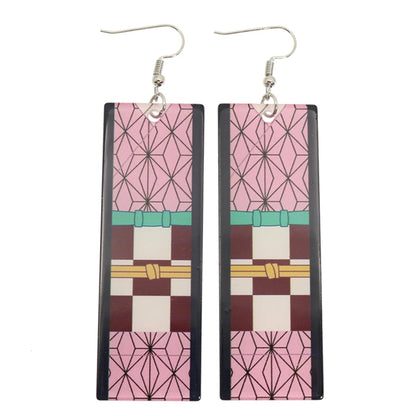 Demon Slayer Tanjiro Hanafuda Earrings
