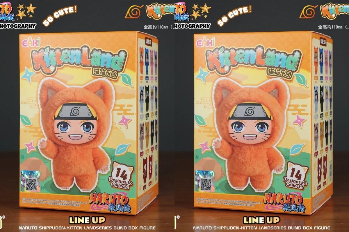 Brand New In Stock Genuine EAKI Naruto Shippuden KittenLand Vinyl Series Third Blind Box Plush Figurine Model Toys Holiday Gifts