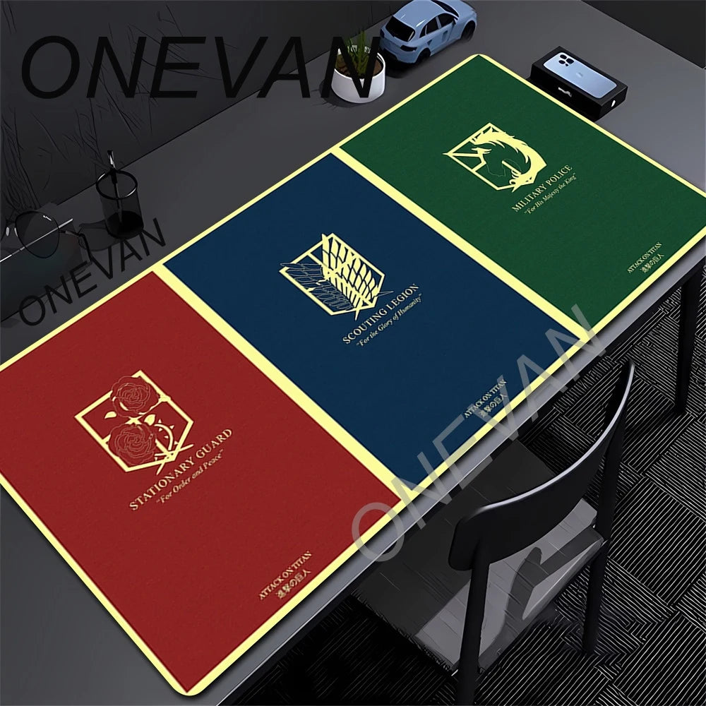 Attack on Titan Anime Large Lock Edge Mouse Pad Computer Mousepad XXL S Gaming Padmouse Gamer Laptop Keyboard Mouse Mats Carpet