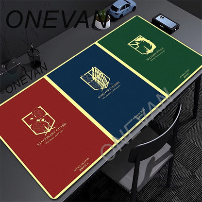 Attack on Titan Anime Large Lock Edge Mouse Pad Computer Mousepad XXL S Gaming Padmouse Gamer Laptop Keyboard Mouse Mats Carpet