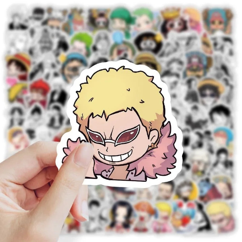 120pcs Cartoon One Piece Stickers Cute Luffy Nami DIY Notebook Decoration Stickers Hot-Blooded Anime Merchandise Graffiti Toys