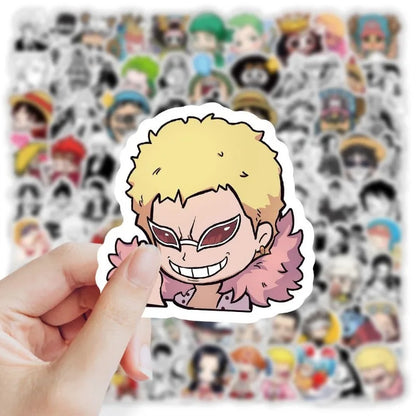 120pcs Cartoon One Piece Stickers Cute Luffy Nami DIY Notebook Decoration Stickers Hot-Blooded Anime Merchandise Graffiti Toys