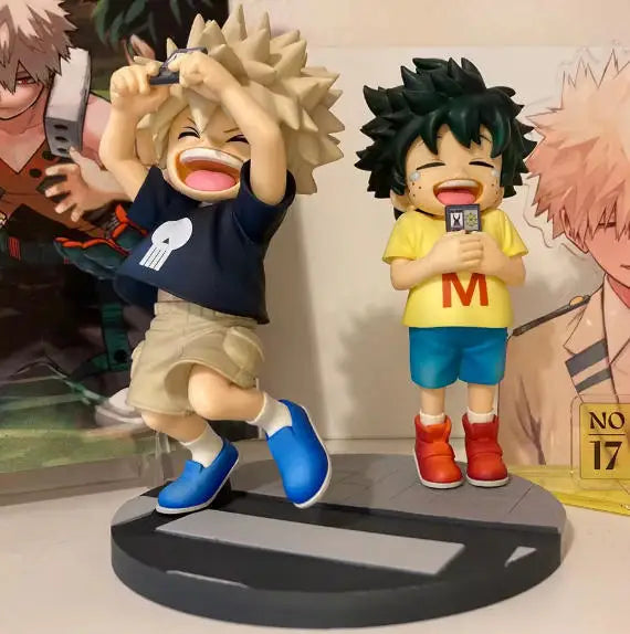 In Stock Gift My Hero Academia Childhood Izuku Midoriya / Childhood Katsuki Bakugo Figure Model Decoration Doll