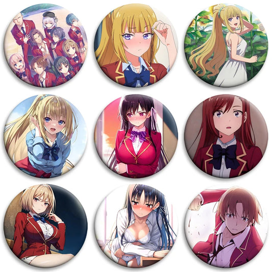 Classroom of the Elite Character Button Pins