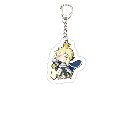 Acrylic Fate Stay Night Keyring Key Chains Cute Artoria Pendragon Saber KeyChain Pendant KeyRing for Accessories Bag Fans Gifts