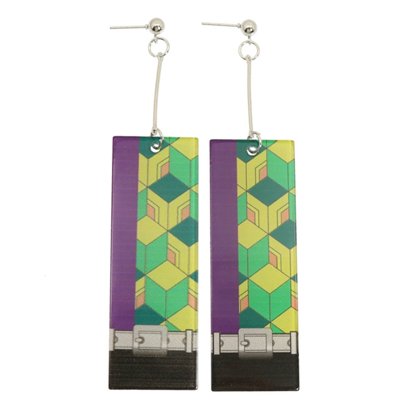 Demon Slayer Tanjiro Hanafuda Earrings