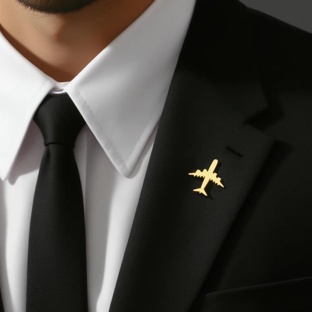 Lucktune Airplane Brooch Airplane Pins for Clothes Stainless Steel Adjustable Aviation Pilot Gift Travel Accessory Pin Aviacion