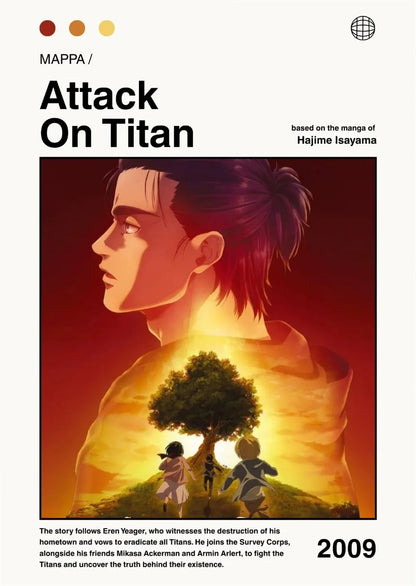 Modern Art Attack on Titan Anime Poster, Anime Lover Gift, Home Living Room/room Decoration Canvas Painting Cuadros