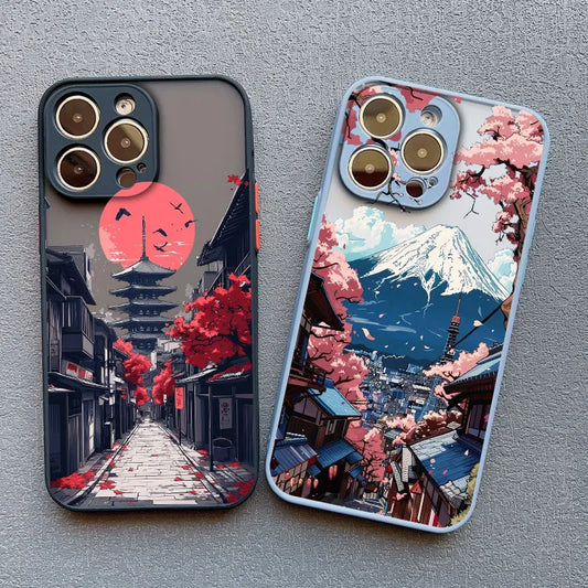 Japanese Mount Fuji Scenic Area Phone Case For iPhone 16 17 14 Pro Max Plus 13 12 11 Mini 15 Pro Max XR XS X Back Covers