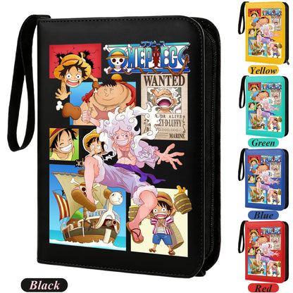 400pcs Anime ONE PIECE Zipper Card Album Book Collection Card Storage Folder Hold Zoro Luffy Game Cards Binder Holder Protector
