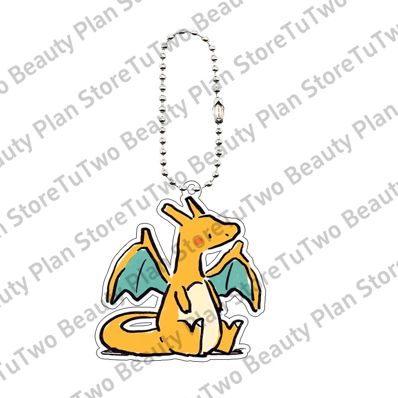 Creative Anime Pocket Monster Gengar Charizard Umbreon Cartoon Acrylic Keychain Decoration 5cm Keyring Charm Birthday Gifts Toys