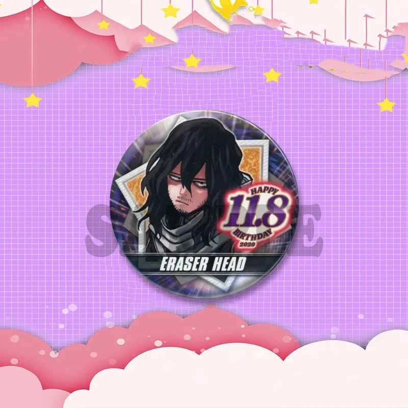 Game Anime Shota Aizawa Cosplay Badge Pin SPTE Plastic Snap-in Brooch