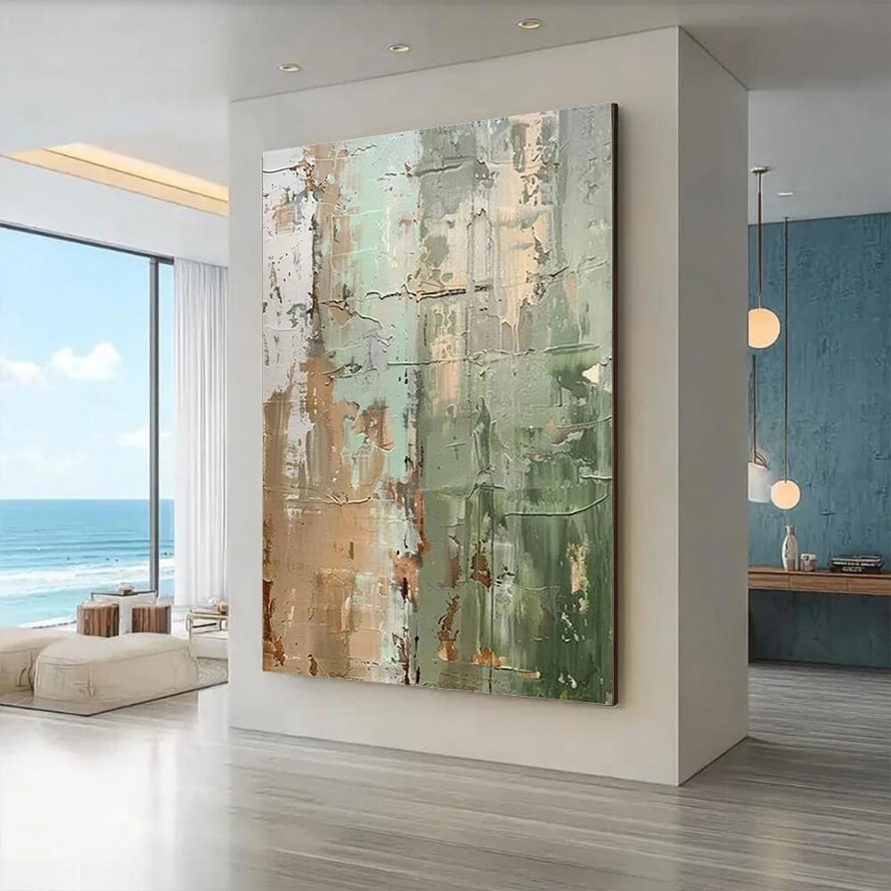Large Picture Abstract Oil Painting on Canvas - Handmade Art Knife Drawing Wall Images for Home Living Room Decor Mural Artwork