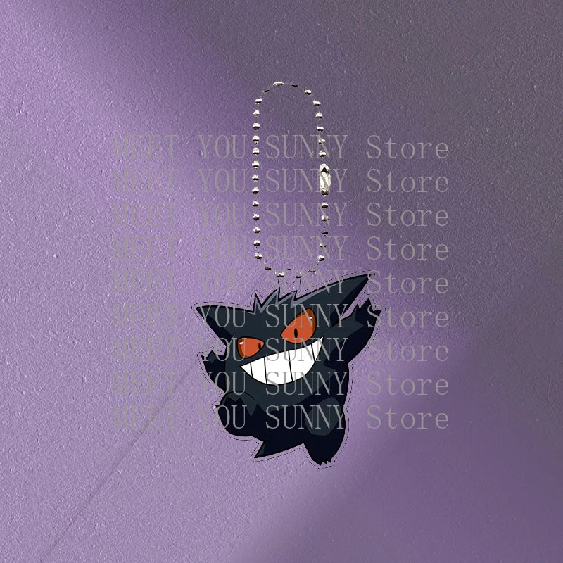 Anime Gengar Acrylic Keychain Pocket Monster Cartoon Kawaii Figure Creative Backpack Charm Pendant Toy Students Accessories Gift