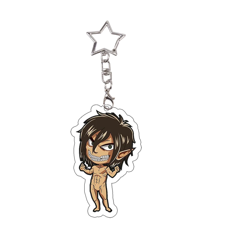 26pcs Attack on Titan Acrylic Keychain Mikasa Annie Levi Chibi Keyring Key Accessories Pendant Collect Reiner Birthday Gift