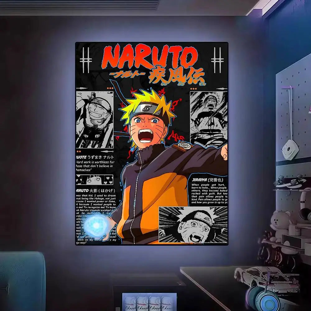 Hot N-Naruto Anime Poster Posters Decorative Paintings Study Bedroom Bar Background Wall Murals Gifts