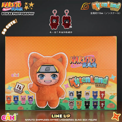 In Stock Genuine EAKI Naruto Shippuden KittenLand Vinyl Series Third Blind Box Plush Figurine Model Toys Collection Present