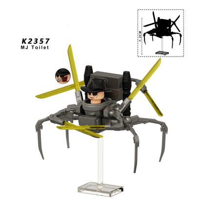 New KDL DJ Upgrade War-Damaged Skibidi Toilet Man Figures Anime Block Toys TvMan Titan Bricks Model Toy For Kid Birthday Gift