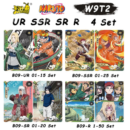 Kayou Naruto Card Set AR CR MR UR PTR SSR SR R T2W9 T4W8 Full Series Uzumaki Sasuke Hinata Uchiha Anime Collection Cards Toy Gif
