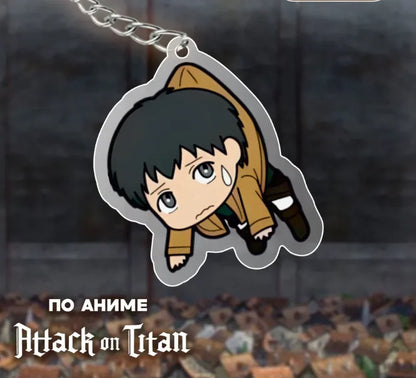 Acrylic Key Ring for Attack On Titan Bertholdt Hoover Reiner Braun Armin Arlert Anime Trinket Backpack Pendant Creative Gift