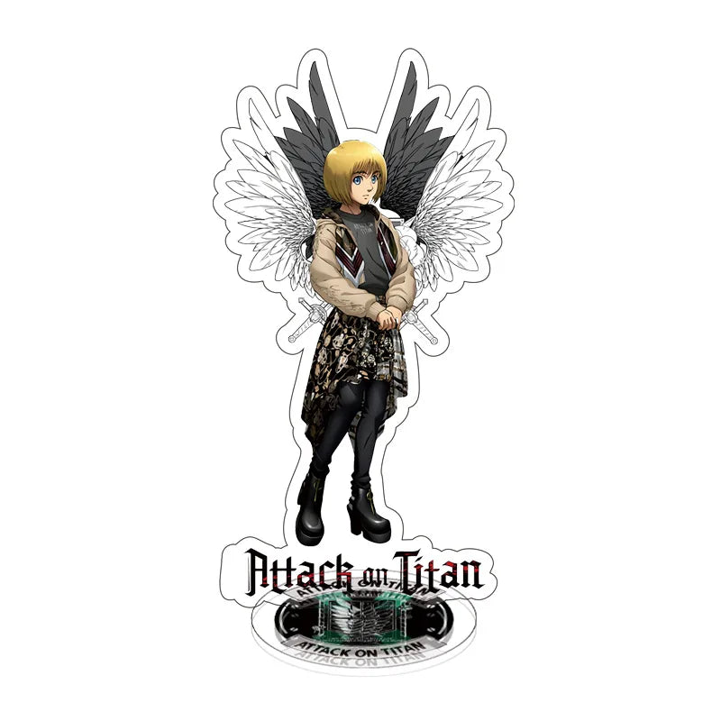 Attack on Titan Double Sided Large Standee Levi Mikasa Anime Acrylic Figure Creative Desk Decor Ornament Display Gift for Office