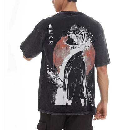 Demon Slayer Zenitsu Agatsuma Retro Washed T-Shirt