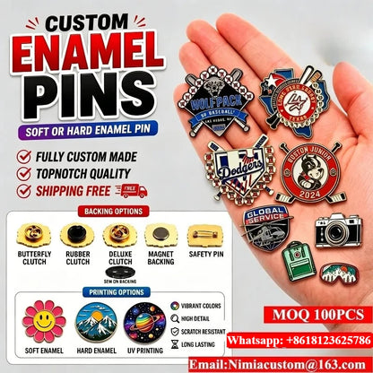 Custom Enamel Pins Personalized Metal Lapel Metal Badge Hard Soft Enamel Pin Wholesale Cute Anime Craft Brooch MOQ 100PCS