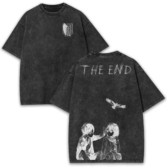Attack On Titan Eren Mikasa Washed T-Shirt