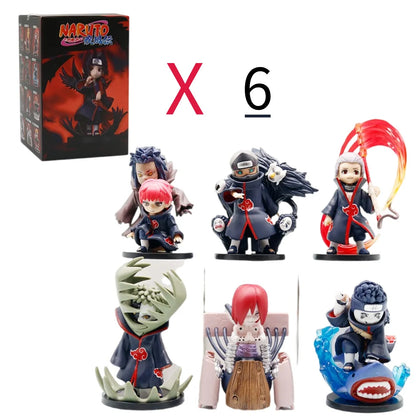 Hot Bandai Naruto Shippuden Akatsuki Series Anime Figure Peripheral, Naruto Trendy Doll, Creative Desktop Orname Surprise Gifts