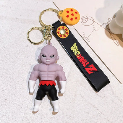 Anime Dragon Ball Keychain Fashion Jewelry Son Goku Vegeta Piccolo Action Figures 8CM PVC Key Ring for Men Women Bag Pendant