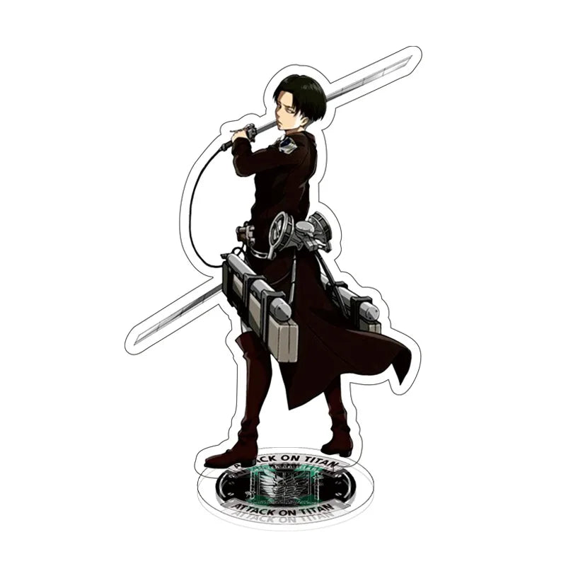 Attack on Titan Double Sided Large Standee Levi Mikasa Anime Acrylic Figure Creative Desk Decor Ornament Display Gift for Office