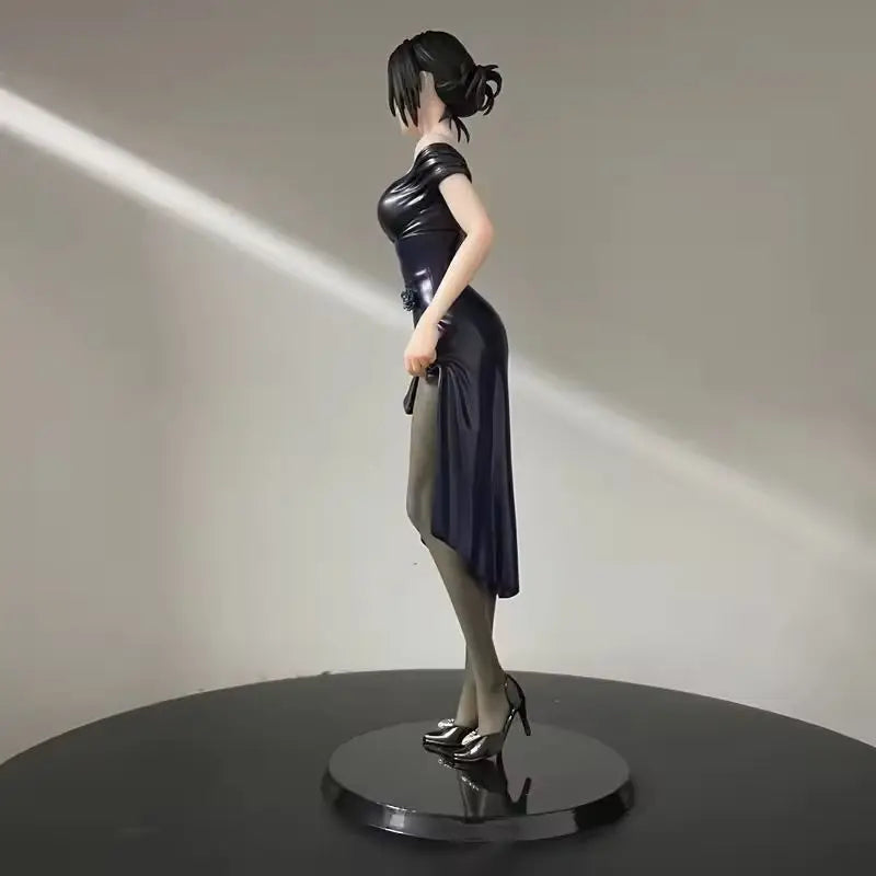 Anime Figure Mikasa Ackerman Attack On Titan Black Evening Dress Pvc Figurine Desktop Decoration Gift For Anime Collectors