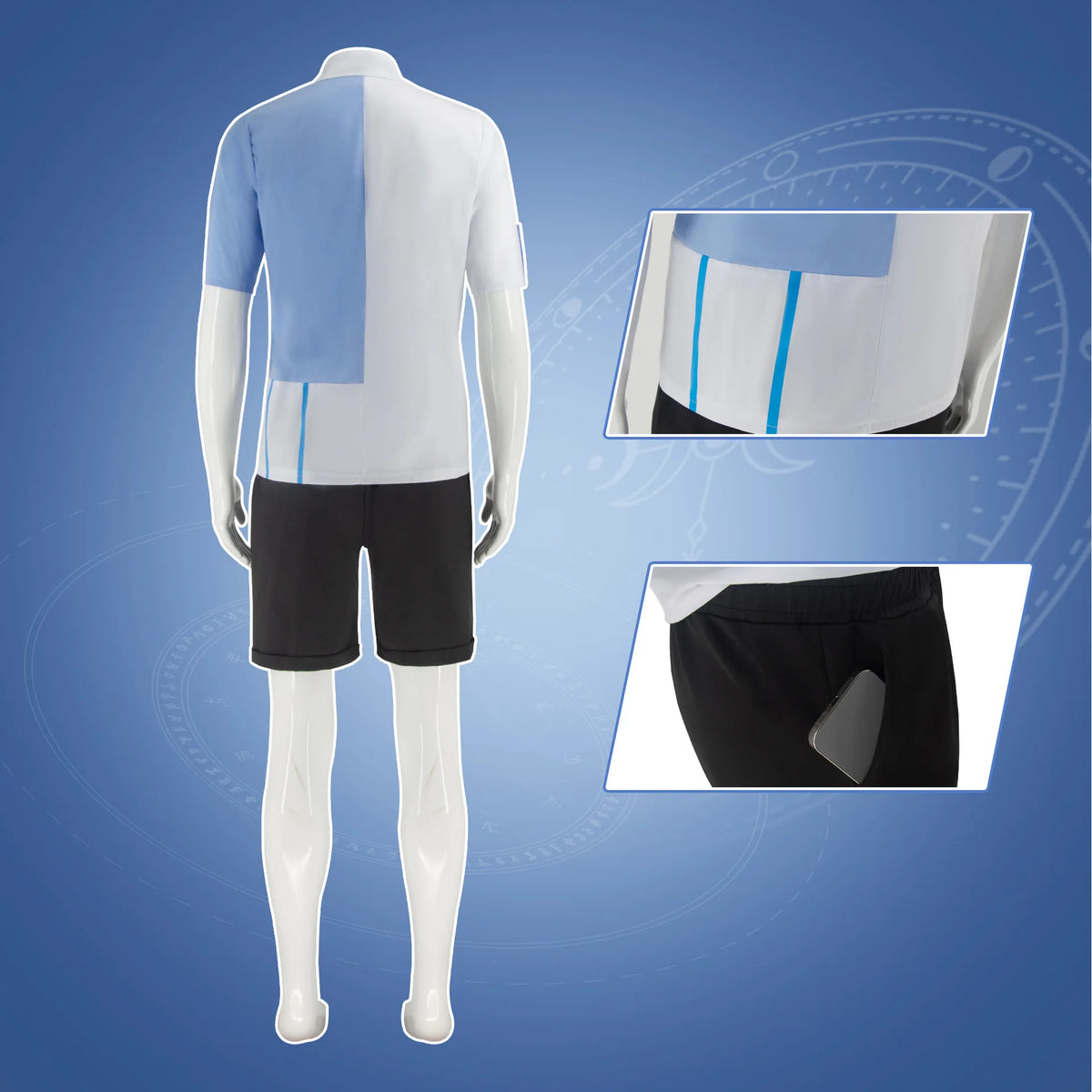 Anime Link Click Lucas Cosplay Costume White Short Wig