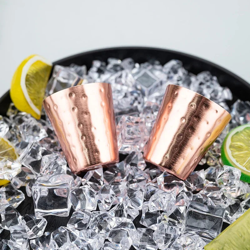 6cs 8Pcs New 100% Copper Cups Pure Solid  Moscow Mule PURE Copper Mugs-Shaped 2oz Cocktail Cups Beer Milk Mug Drinkware