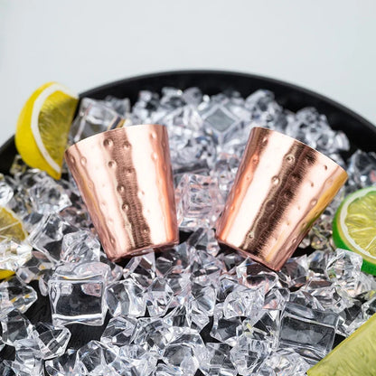 6cs 8Pcs New 100% Copper Cups Pure Solid  Moscow Mule PURE Copper Mugs-Shaped 2oz Cocktail Cups Beer Milk Mug Drinkware