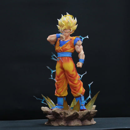 JJ Dragon Ball Z Son Goku Ssj2 Figure Led Base Super Saiyan 2 Goku Pvc Action Figures 33cm/12.99inch Collection Model Toys Gifts