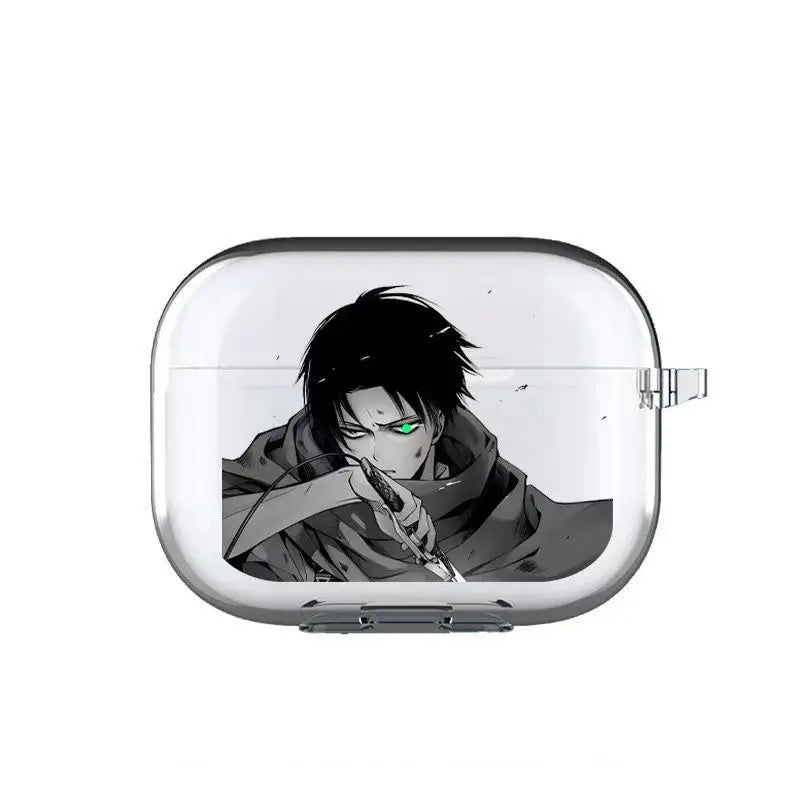 Attack on Titan Transparent Case for Airpods 4 3 2 1 Pro3 Pro2 Eren Jaeger Soft TPU Protective Cover Anime Decorations Shell