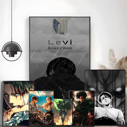 1PC Attack On Titan Levi Ackerman Poster Self-adhesive stickers are suitable for any wall surface waterproof moisture-proof