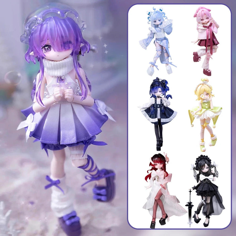 In Stock Minty Ocean Gem Series 1/8bjd Blind Box Movable Joint Doll Mystery Box Kawaii Action Anime Figure surprise Toy Gift