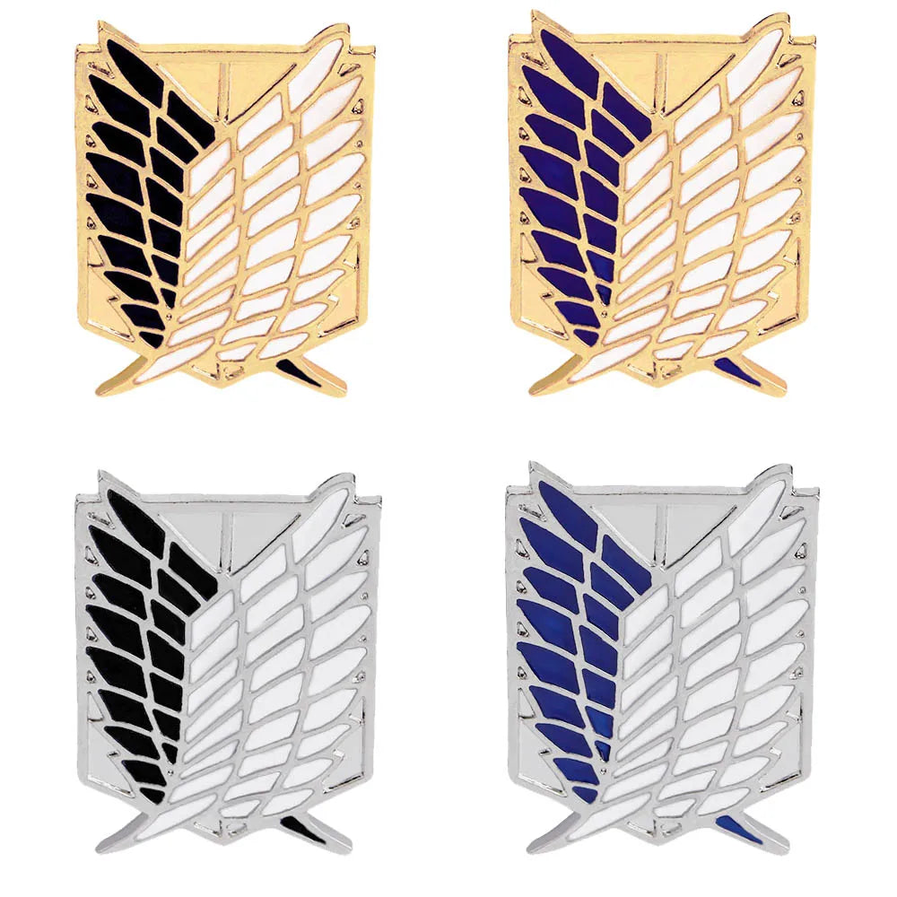 Japan Anime Cosplay Wings Lapel Brooches Pins Fashion Attack On Titan Blue Enamel Badge Broche Clothes Collar Brooch Jewelry