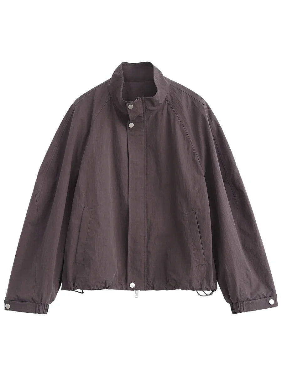 Anime-Inspired Women Stand-Up Collar Jacket