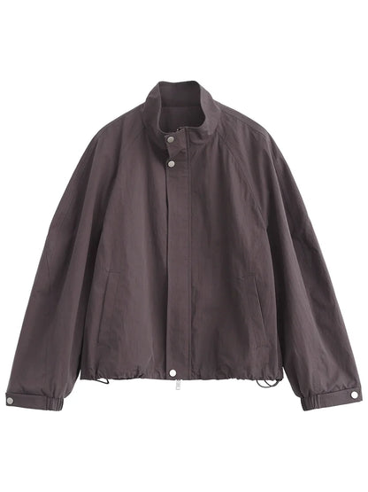 Anime-Inspired Women Stand-Up Collar Jacket