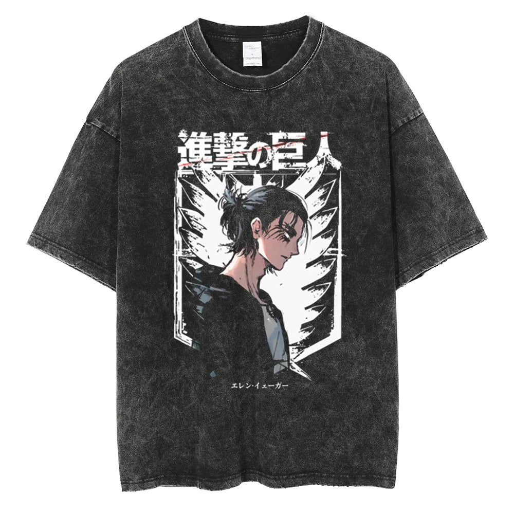 Harajuku Anime Attack on Titan Levi Ackerman Print Tee Men Women Comfortable T-shirts Casual Loose T Shirt Male Cotton Tshirt