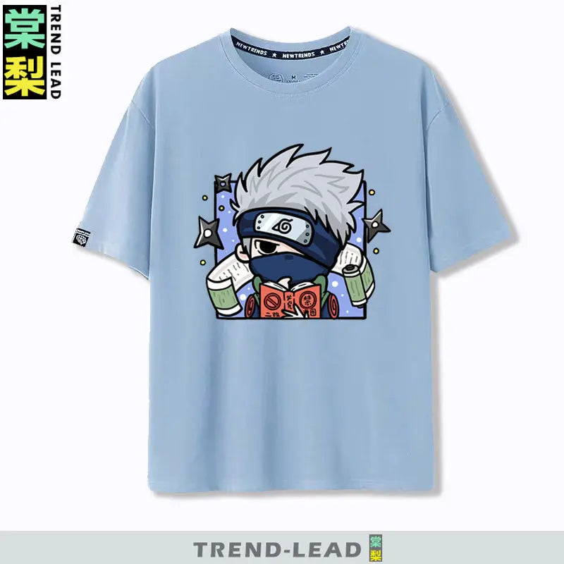 Naruto Q-version Uzumaki Naruto Obito Uchiha Sasuke Cartoon Character Children's Short Sleeved Loose Trendy Parent-child T-shirt