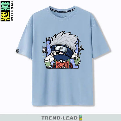 Naruto Q-version Uzumaki Naruto Obito Uchiha Sasuke Cartoon Character Children's Short Sleeved Loose Trendy Parent-child T-shirt
