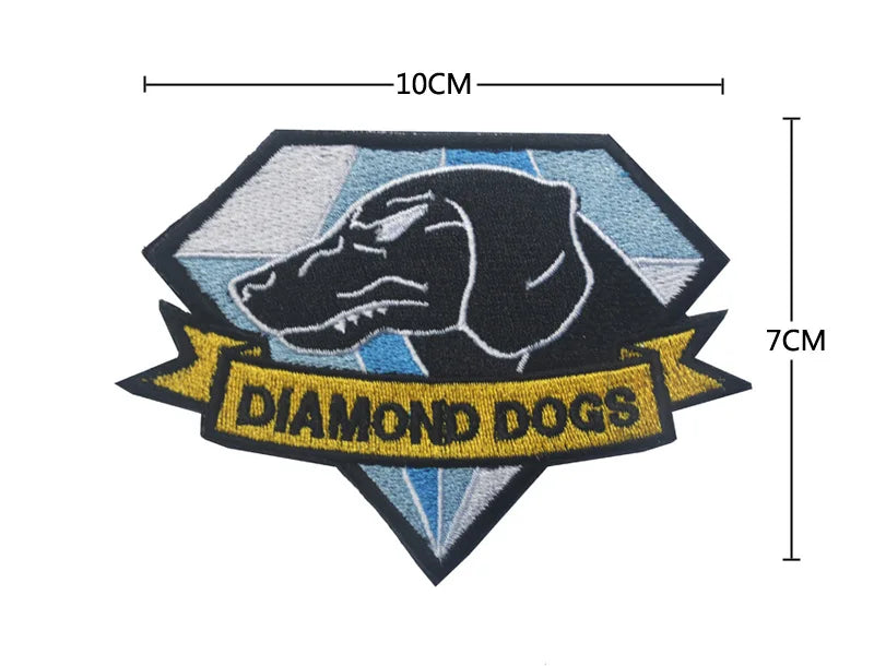Metal Gear Solid MGS 5 Diamond Dogs Special Force Group Ghost Embroidered Patch Stripes sticker for clothing Patches