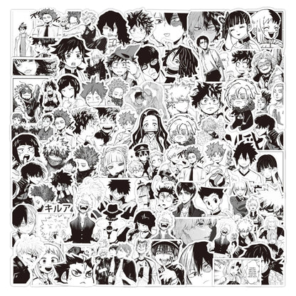 50/100pcs Cartoon Mix Anime Stickers Attack On Titan Jujutsu Kaisen Decals Skateboard Laptop Car Motorcycle Waterproof Sticker